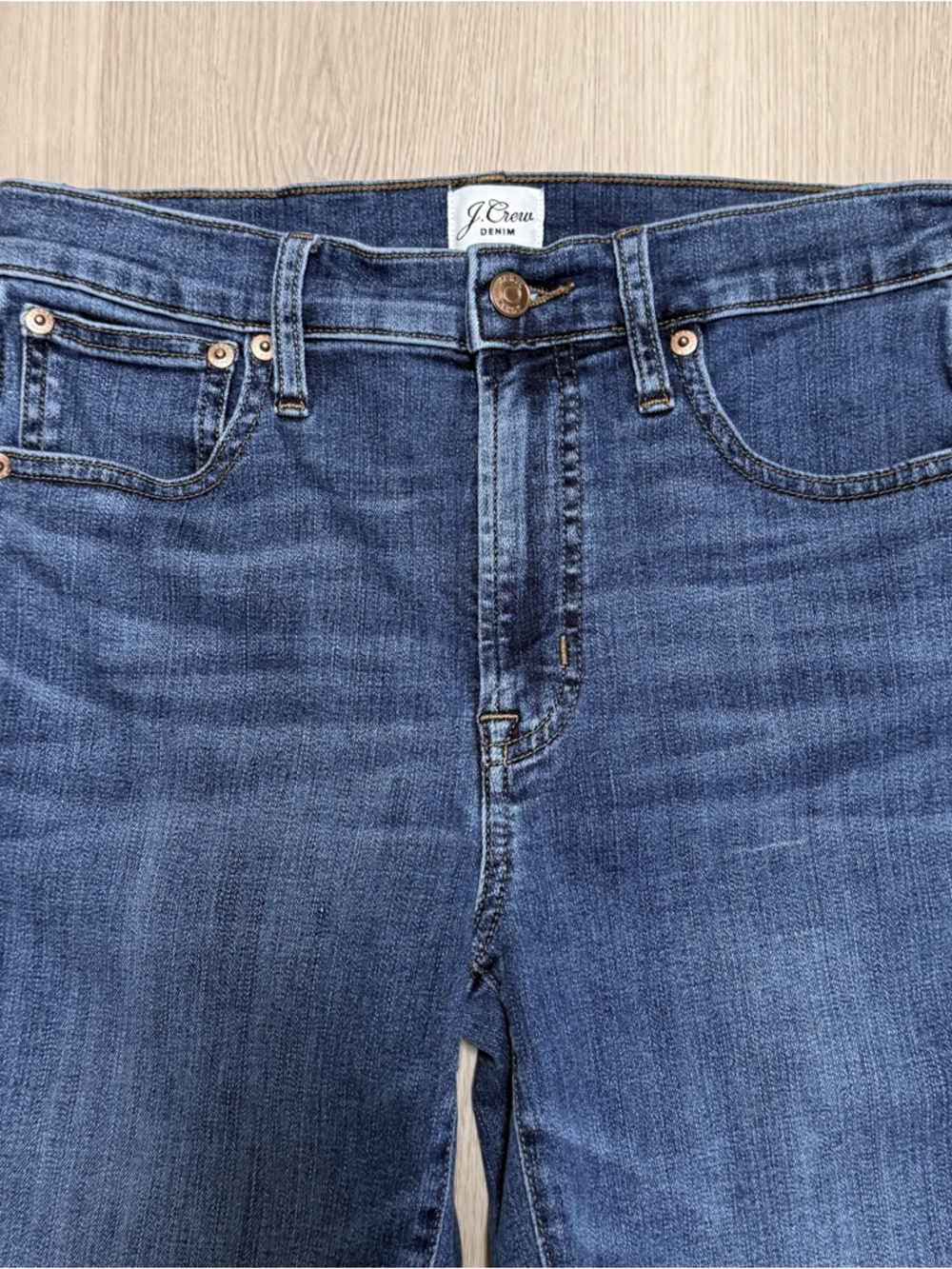 J Crew Ether Blue Dark Wash Vintage Straight Mid Rise Jeans 26.5 Inch Inseam 27 - Picture 2 of 9